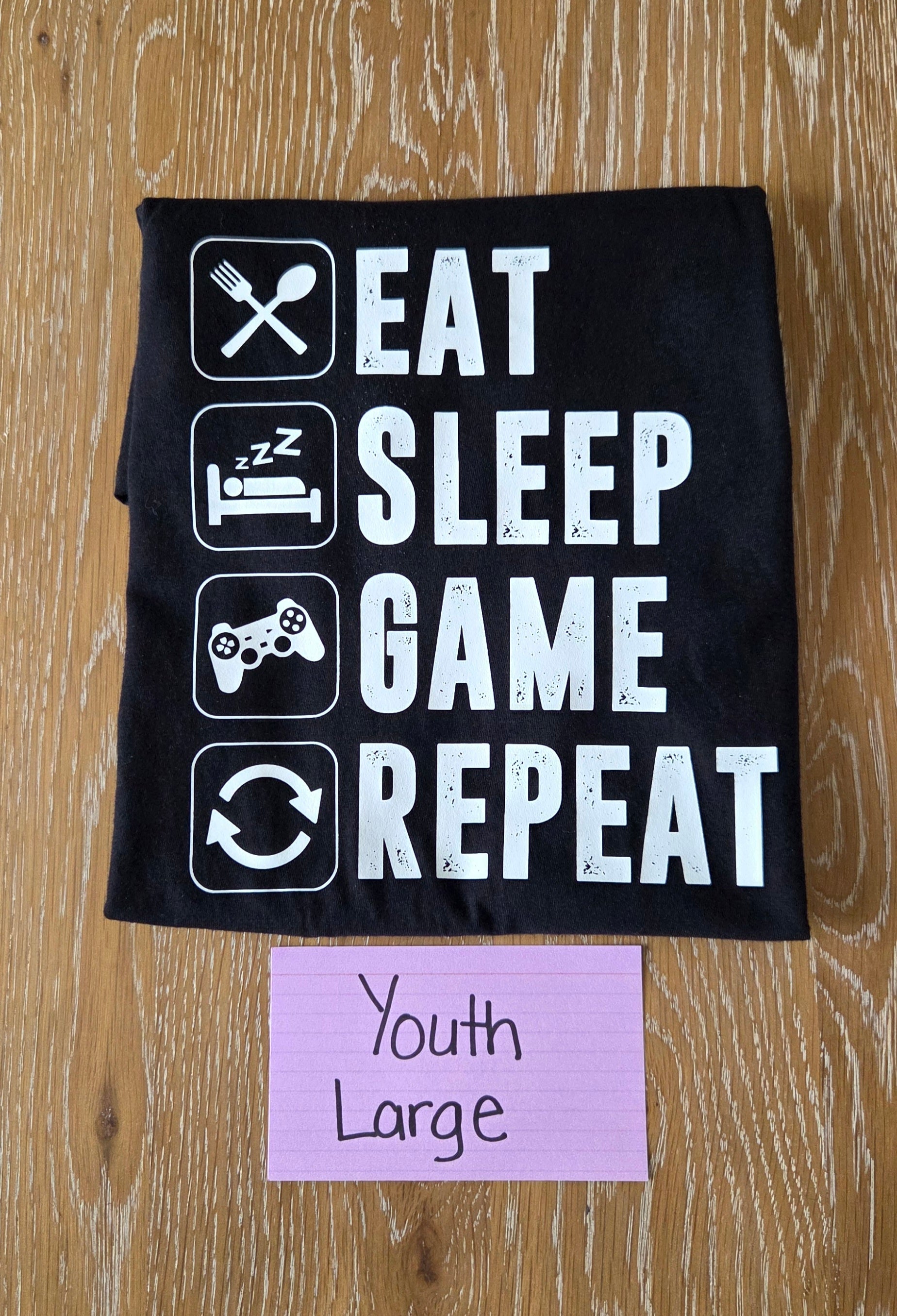 Tee - Eat Sleep Game Repeat - Youth Large